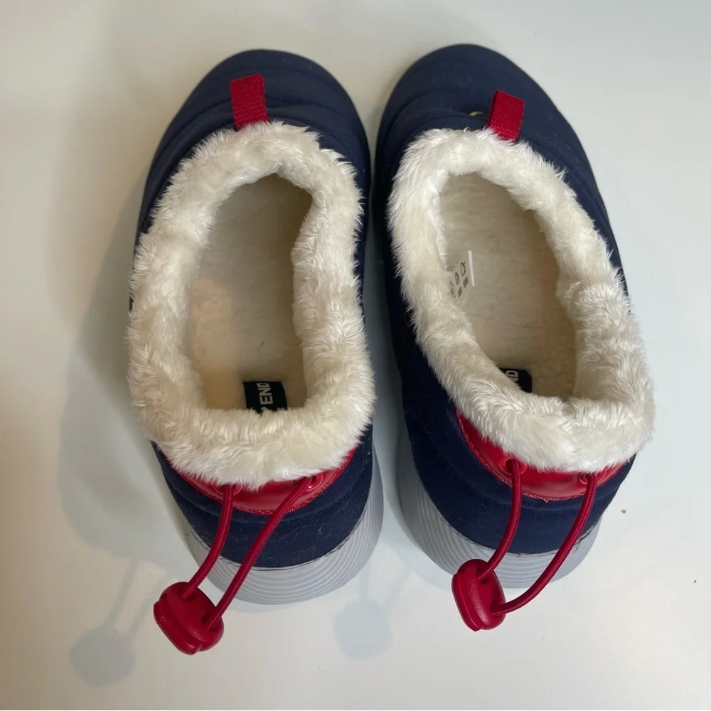 Land’s End Slippers Navy Sherpa Lining With Soles